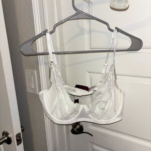 Adore Me White Lace Bra